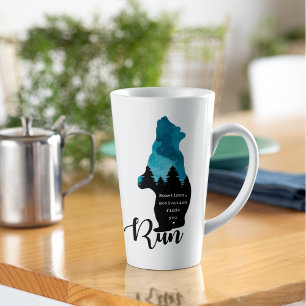 Run Motivation Finds You Funny Bear Graphic Latte Mug