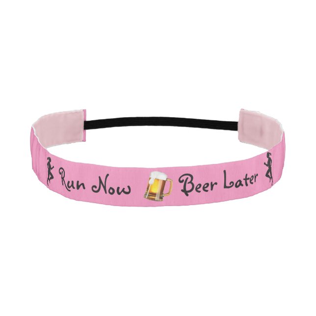 Run Now Beer Later Athletic Headband (Front)