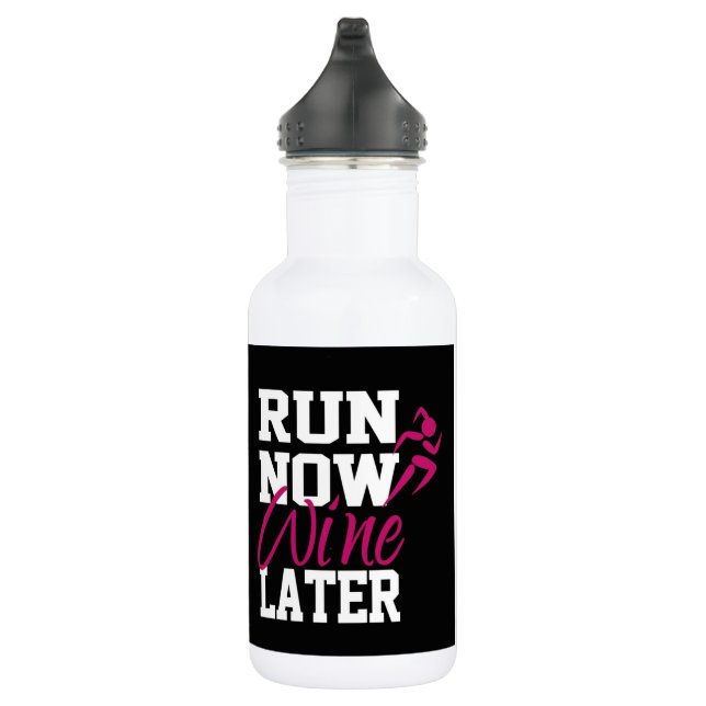 Run Now Wine Later Stainless Steel Water Bottle (Right)