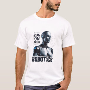 Run On Logic" Humanoid Robot T-Shirt Funny Progr