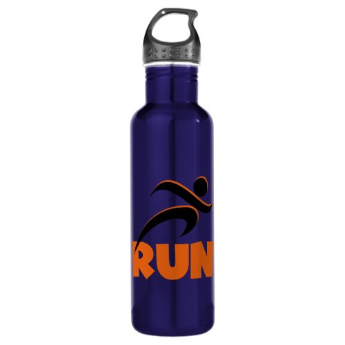 RUN Orange Stainless Steel Water Bottle