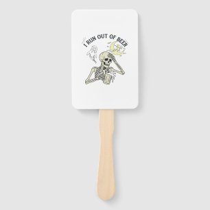 Run Out Beer Skeleton Ghost Moon Halloween_1 Hand Fan