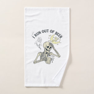 Run Out Beer Skeleton Ghost Moon Halloween_1 Hand Towel