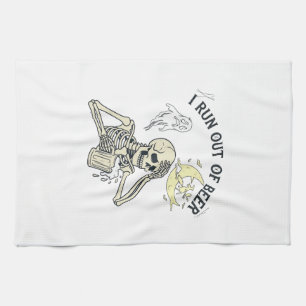 Run Out Beer Skeleton Ghost Moon Halloween_1 Kitchen Towel