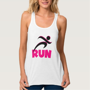 RUN Pink Fitness Running Tank Top