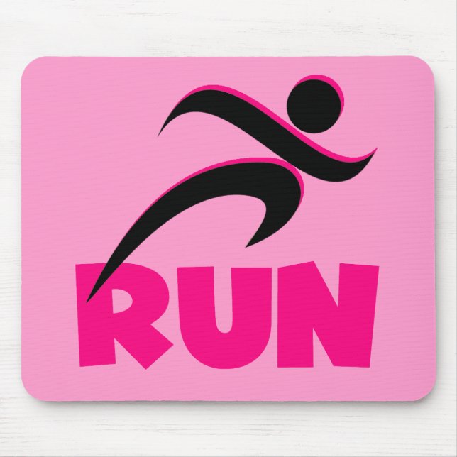 RUN Pink Mouse Pad (Front)
