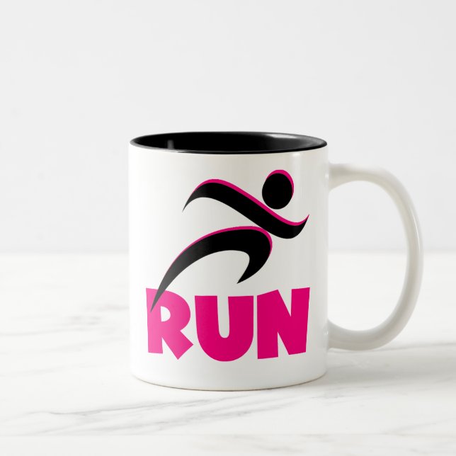 RUN Pink Two-Tone Coffee Mug (Right)