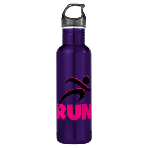 RUN Pink Water Bottle
