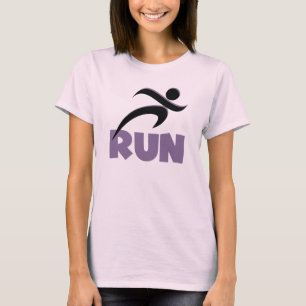 RUN Purple Running Fitness T-Shirt