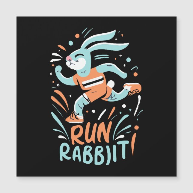 run rabbit marathon runner bunny cute (Front)