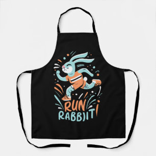 run rabbit marathon runner bunny cute apron
