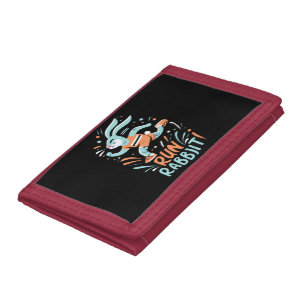 run rabbit marathon runner bunny cute trifold wallet