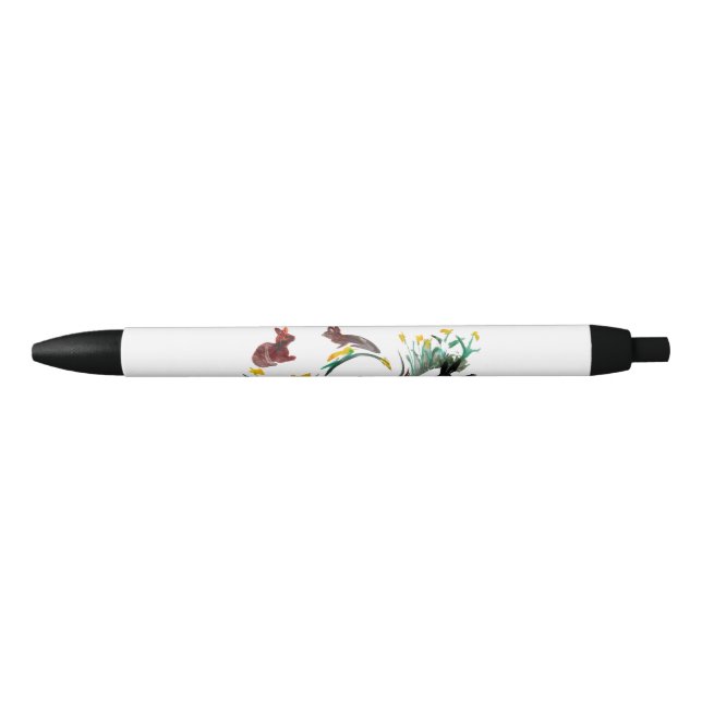 Run Rabbit Run, Floral Animal Art Pen (Front)