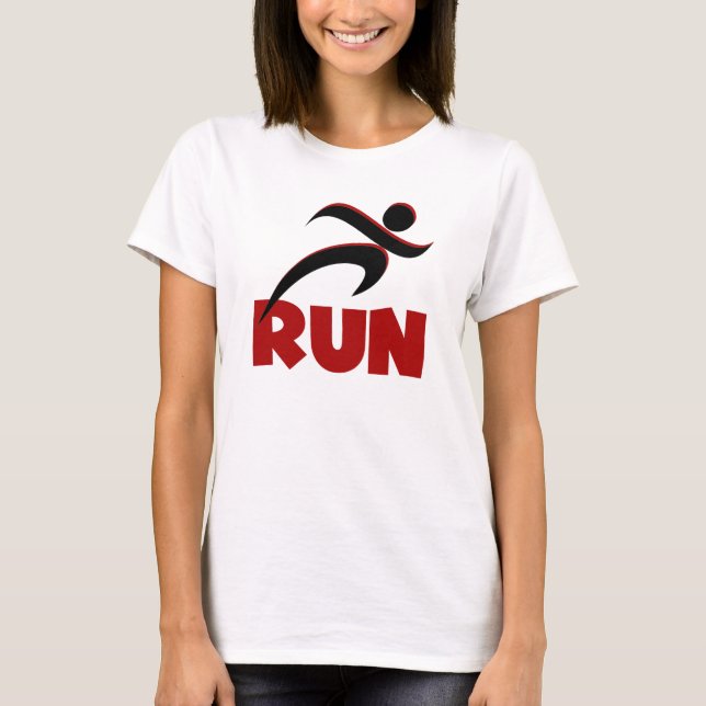 RUN Red Fitness Running T-Shirt (Front)
