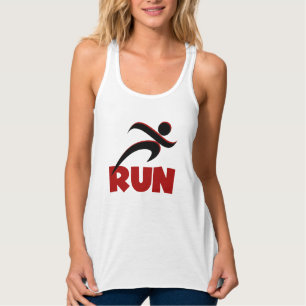 RUN Red Fitness Running Tank Top
