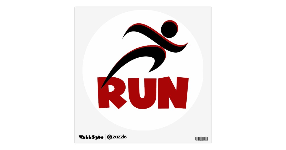 RUN Red Wall Sticker | Zazzle