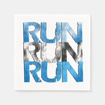 Run Run Run - Runner Themed Paper Napkins by BiskerVille at Zazzle