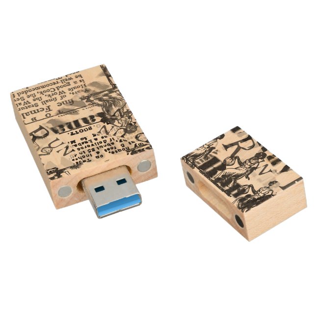 Run Run Wood Flash Drive (Angled)