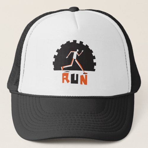 run runner  trucker hat