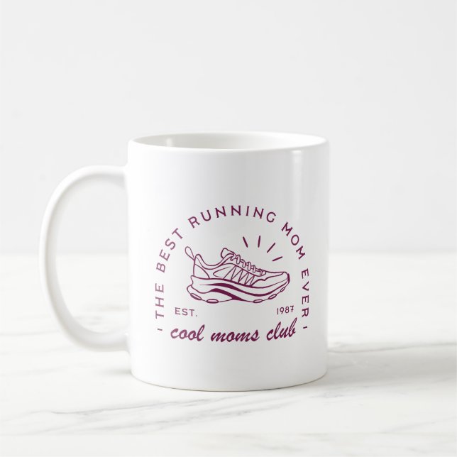 Run running cool mom club best runner funny quotes coffee mug (Left)