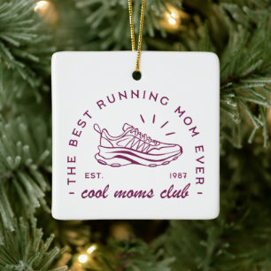 Run running cool mom club the best runner vintage ceramic ornament