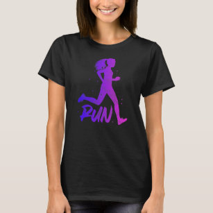 Run Running Girl Marathon Track and Field Runner T-Shirt
