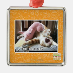 Run! Save ur self! Metal Ornament
