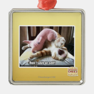 Run! Save ur self! Metal Ornament