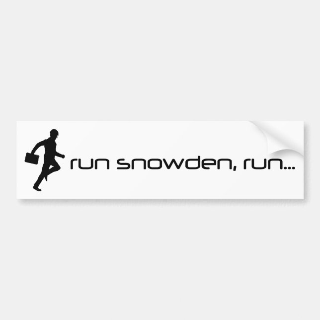Run Snowden, Run Bumper Sticker (Front)