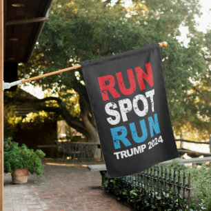 Run Spot Run Trump 2024 Trump Vance election House Flag