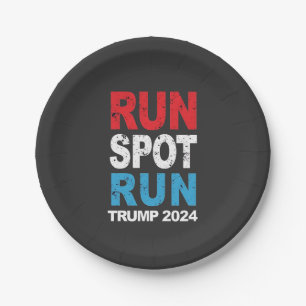 Run Spot Run Trump 2024 Trump Vance election Paper Plates