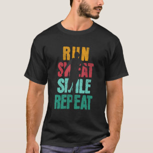 Run Sweat Smile Repeat Vintage Marathon Runner Fit T-Shirt