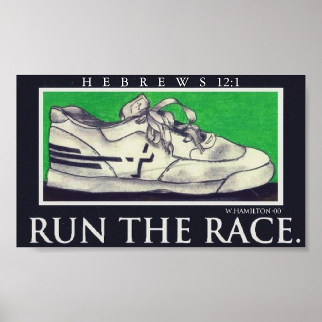 run the race cross running shoe poster (Front)