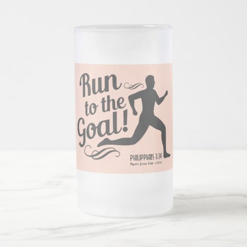 Run to the Goal Frosted Glass Beer Mug