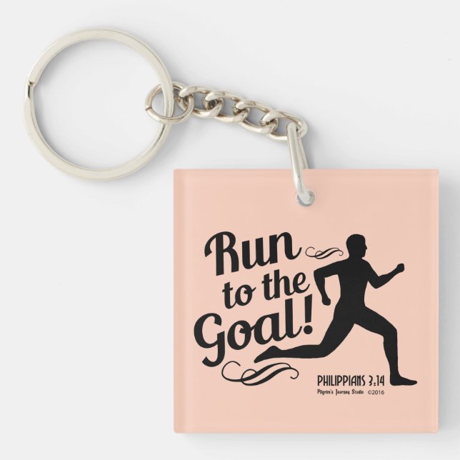 Run to the Goal! Keychain (Front)