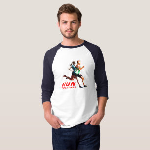 Run Together   Men's 3/4 Sleeve Raglan T-Shirt