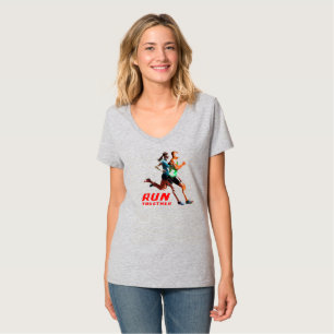 Run Together Women's V-Neck T-Shirt