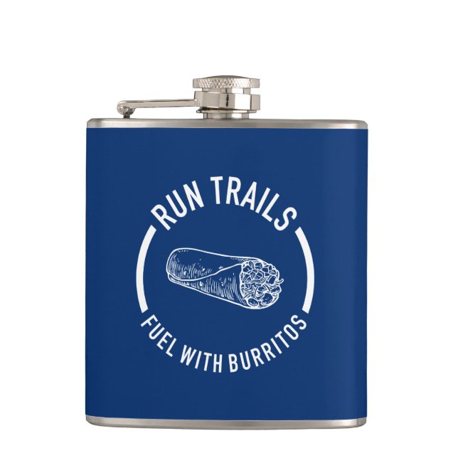 Run Trails, Fuel With Burritos Flask (Front)