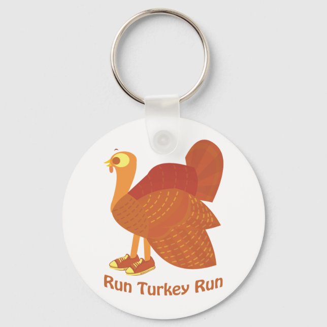 Run, Turkey, Run Keychain (Front)