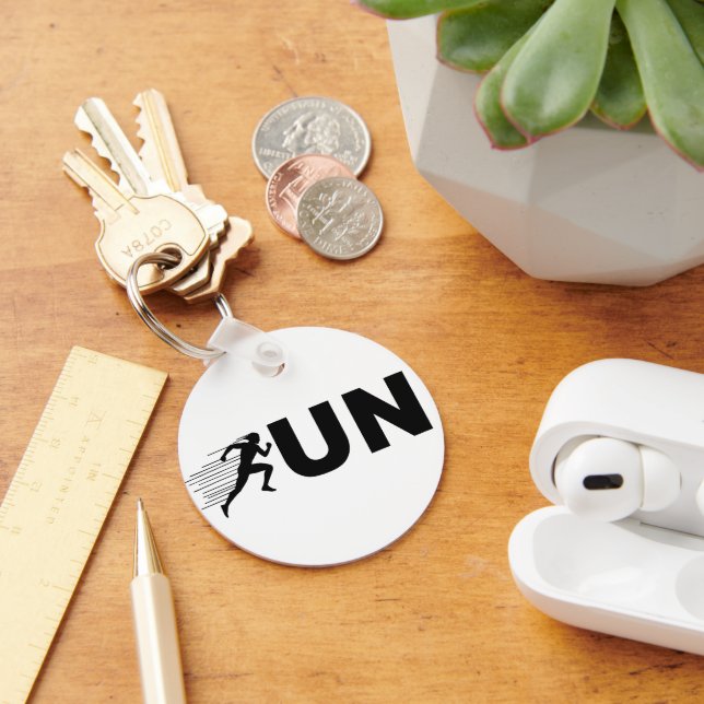 RUN Typography Running Design | Minimalist Runner Keychain (Desk)
