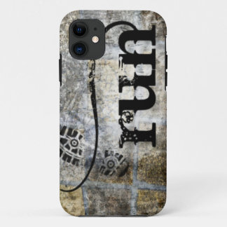 Run w/Shoe Grunge by Vetro Jewelry & Designs iPhone 11 Case