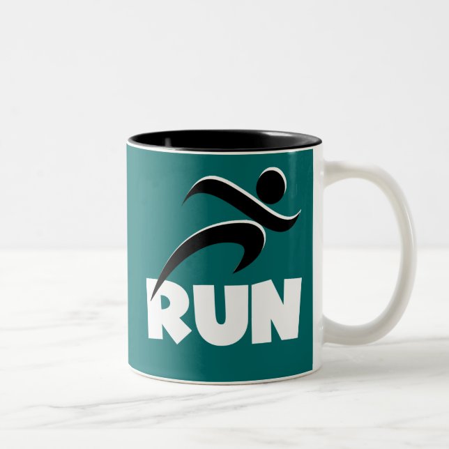 RUN White Two-Tone Coffee Mug (Right)
