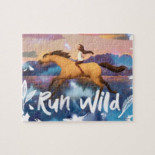 Run Wild Lucky Riding Spirit Watercolor Jigsaw Puzzle