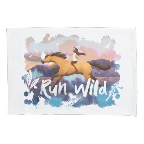 Run Wild Lucky Riding Spirit Watercolor Pillow Case