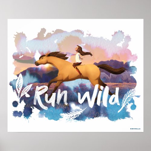 Run Wild Lucky Riding Spirit Watercolor Poster