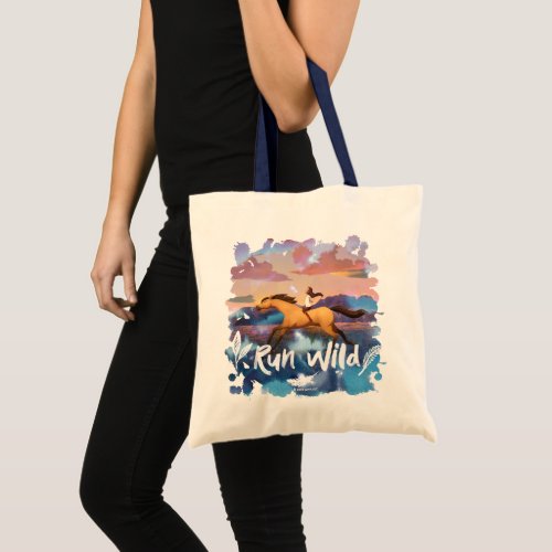 Run Wild Lucky Riding Spirit Watercolor Tote Bag
