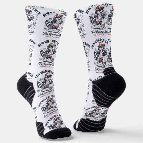 Run Wild Run Free Trail Running Club T-Shirt Socks