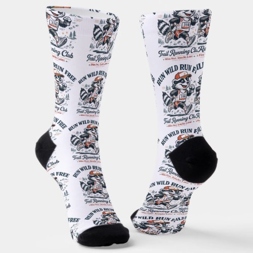 Run Wild Run Free Trail Running Club T-Shirt Socks