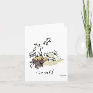 "run wild," small, 4x5.6" blank greeting card