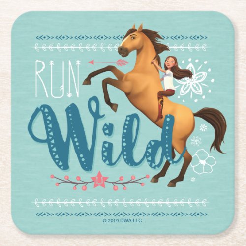 Run Wild Spirit  Lucky Square Paper Coaster